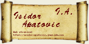 Isidor Apatović vizit kartica